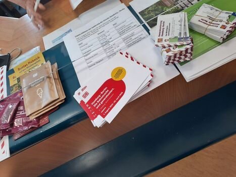 Infomaterial zur Generalsanierung zwischen Hamburg und Berlin, darunter Flyer speziell zum Ersatzverkehr.